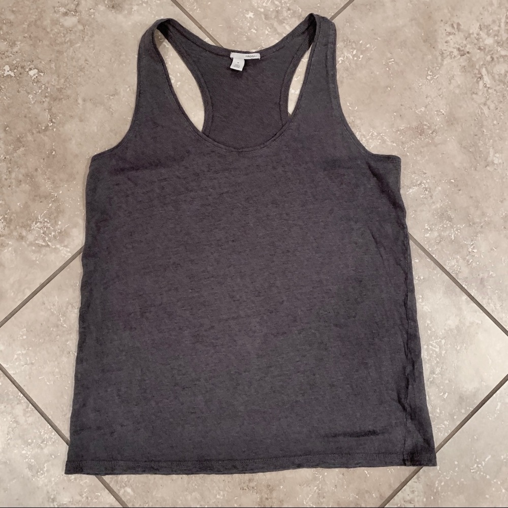 Gray racerback linen tank